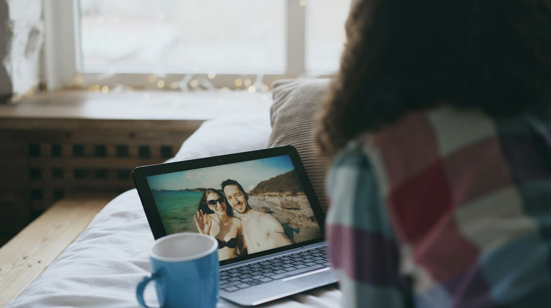 group of students in online meeting