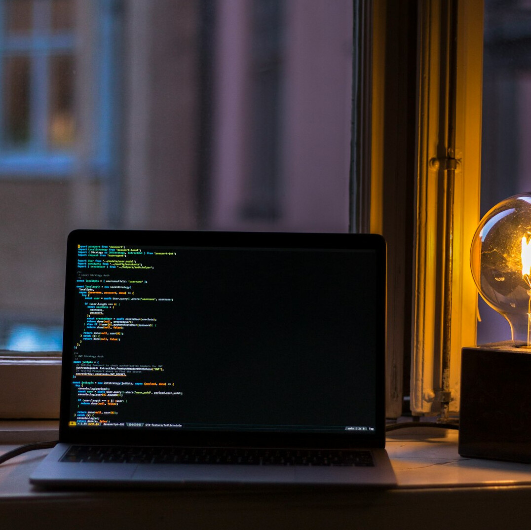 coding project on screen