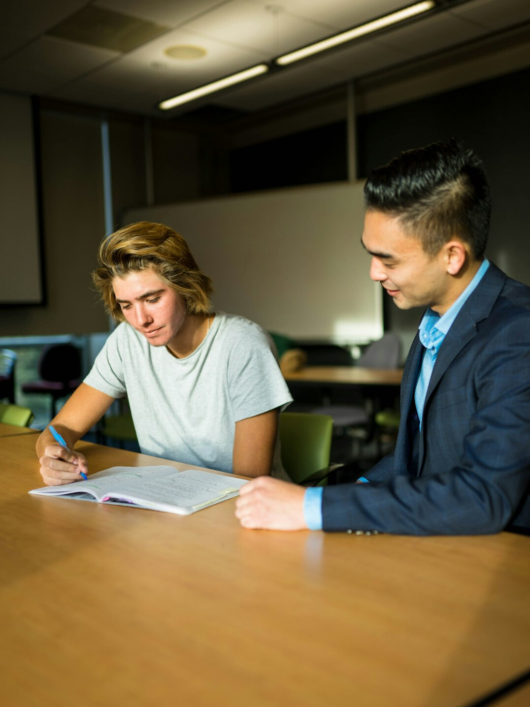 mentor helping student